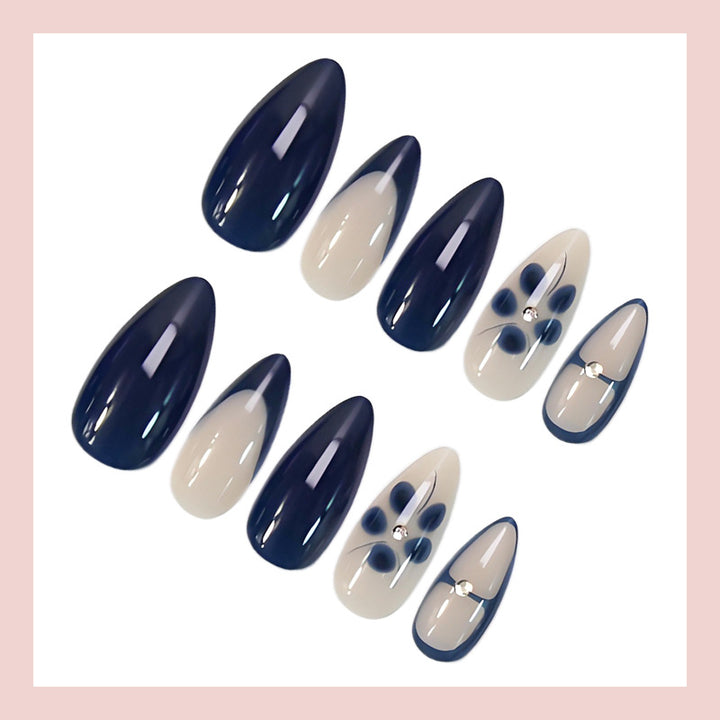 Acrylic nail set with elegant accentuated designs Kalsten