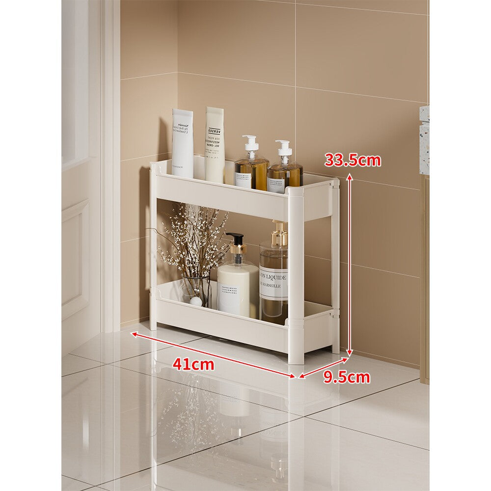 Slim Three-Tier Narrow Bathroom & Vanity Vertical Storage Shelf Organizer