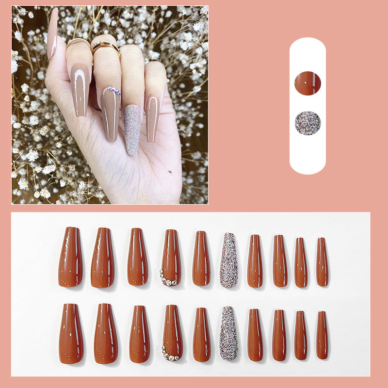 Stiletto Press-On Nail Set with Rhinestone Accents