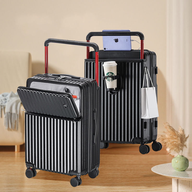 Unisex Multi-Compartment Rolling Hard-Shell Luggage with Integrated Charging Port Kalsten