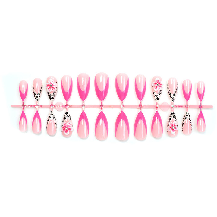 Floral and Leopard Print Press-On Nail Set Kalsten