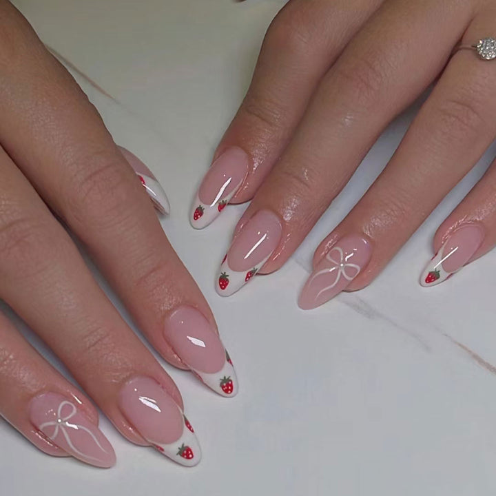 Strawberry Design Acrylic Nail Art Set