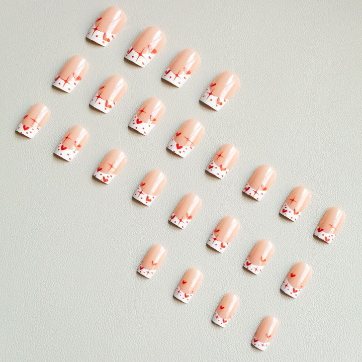 Romantic Heart-Themed Nail Art