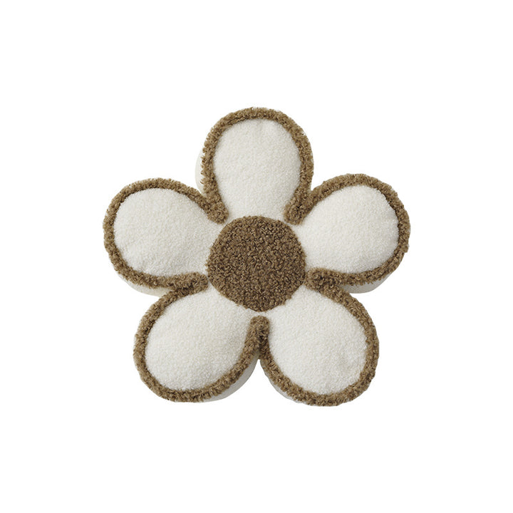 Flower-shaped bouclé rug floral cozy carpet