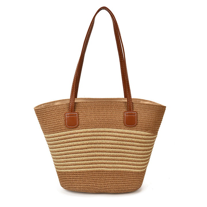 Woven Straw Beach Tote Bag