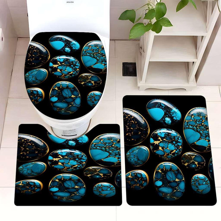 Decorative Pebble Bathroom Mat Set Kalsten