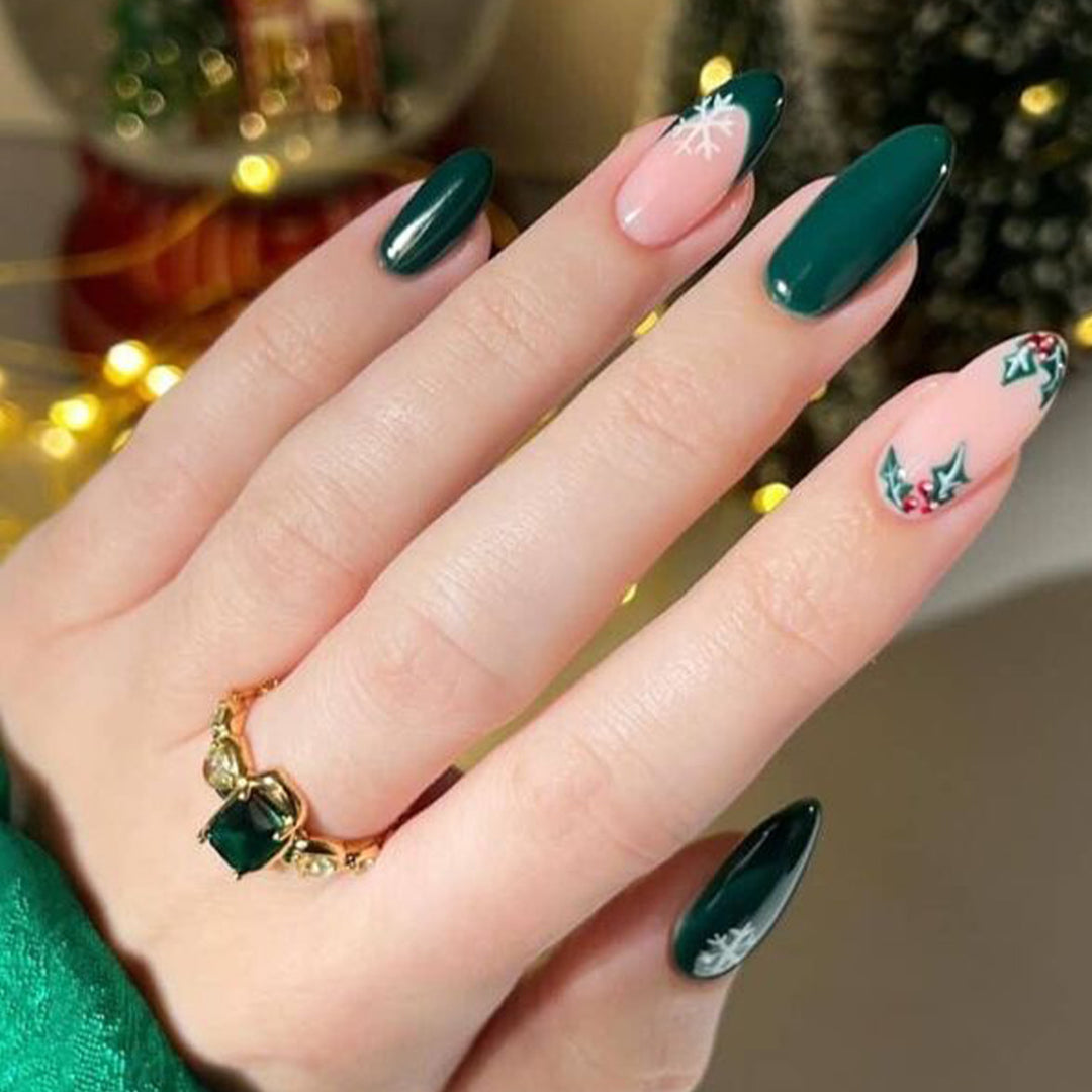 Artistic Stiletto Press-On Nails with Holiday Design Kalsten