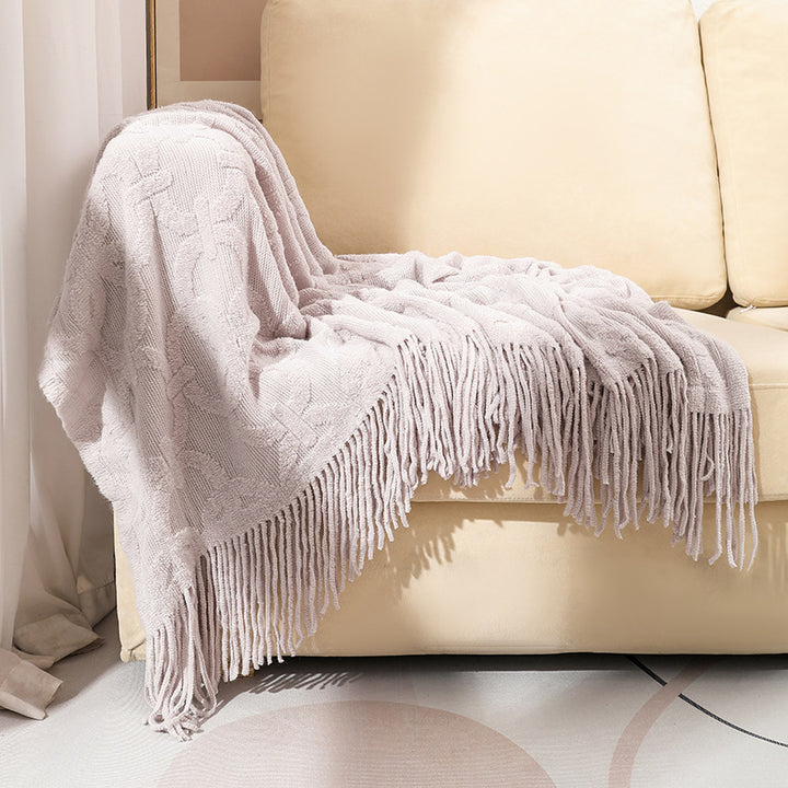 Decorative Fringe Throw Blanket Kalsten