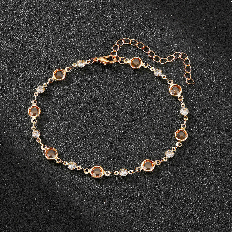 Elegant Rhinestone Chain Anklet Kalsten
