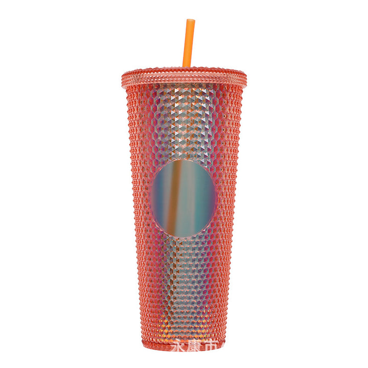 Ladies High-Quality Glitter Drinking Cup with Leak-Proof Lid and Integrated Straw Kalsten