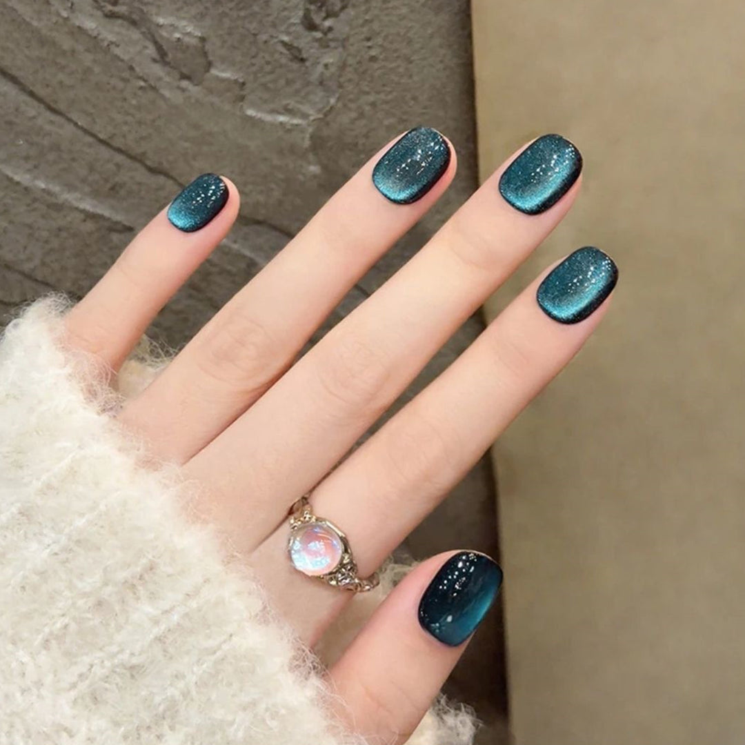 Stylish Press-On Nail Set with Animal Print and Gem Accents Kalsten