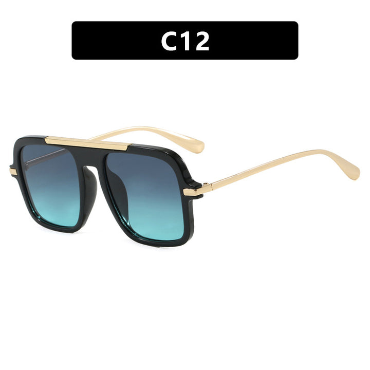 Women's square designer sunglasses with gold accents and protective UV filter Kalsten