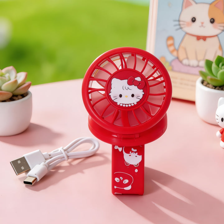 Ladies Portable Hand Fan with Childlike Design Kalsten