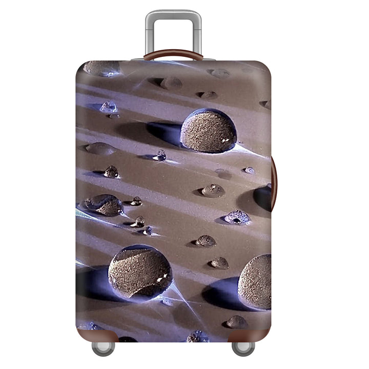 Unisex large hard shell suitcase with sturdy trolley handle and elastic motif protective cover superhero design Kalsten