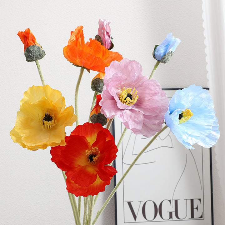 Realistic artistic poppy flower