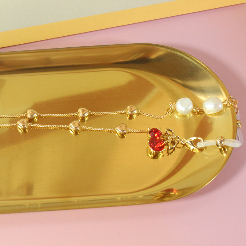 Elegant jewelry ribbon with pearls and silver accents Kalsten