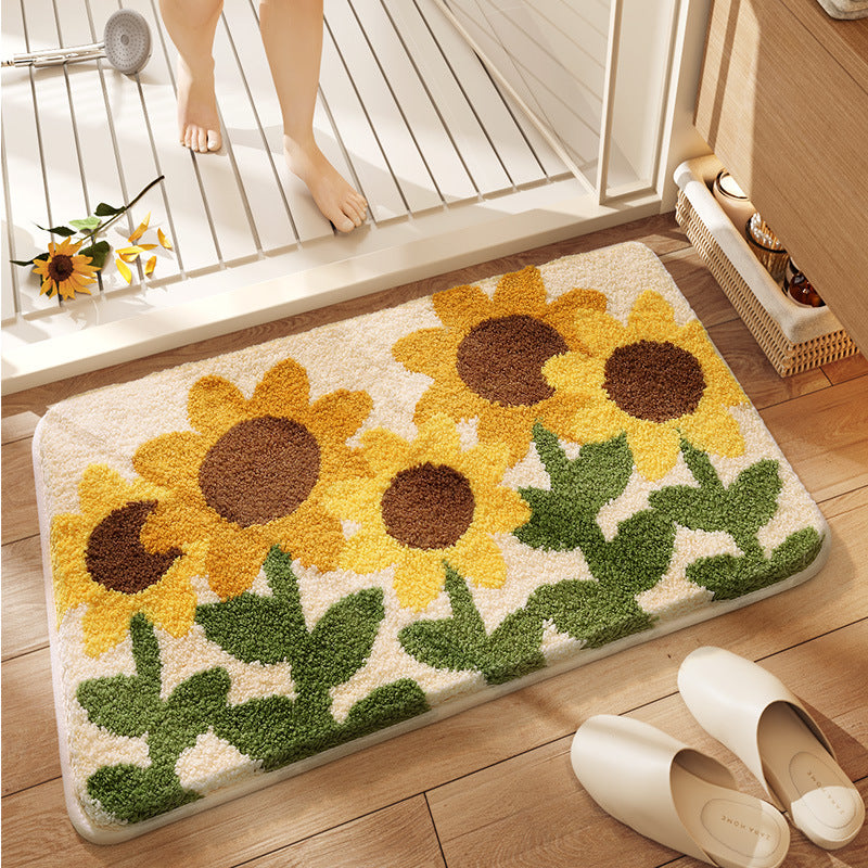 Floral Design Bath Mat Kalsten