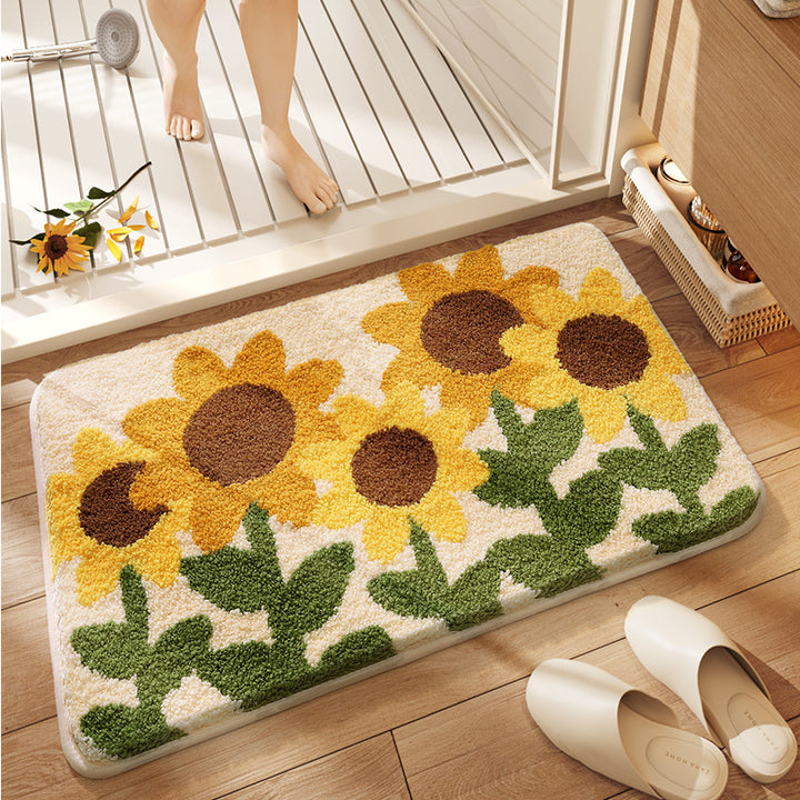 Floral Design Bath Mat Kalsten