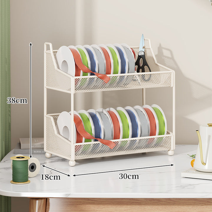Ribbon Spool and Craft Supply Mesh Organizer Rack