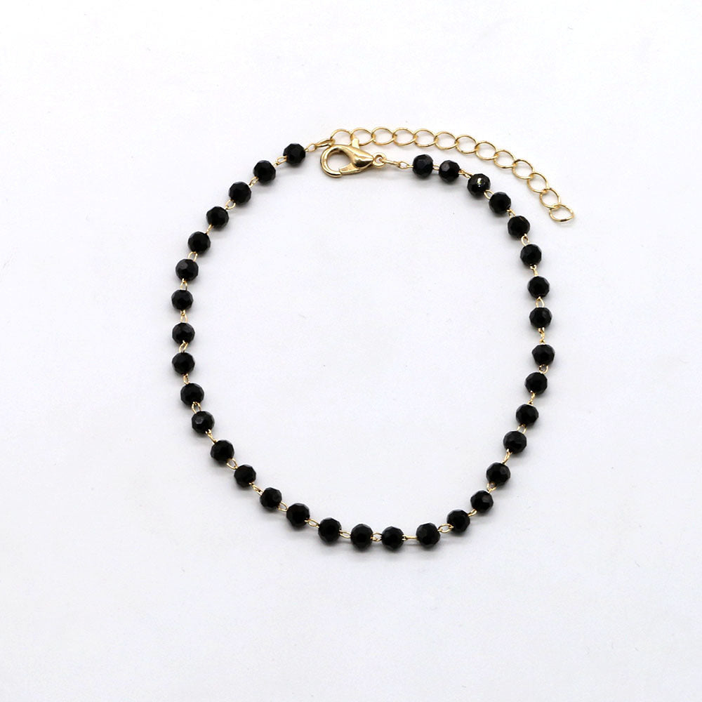 Black Beaded Anklet Kalsten