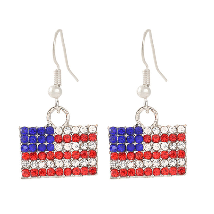 Ladies enamel earrings horseshoe with star stripe motif Kalsten