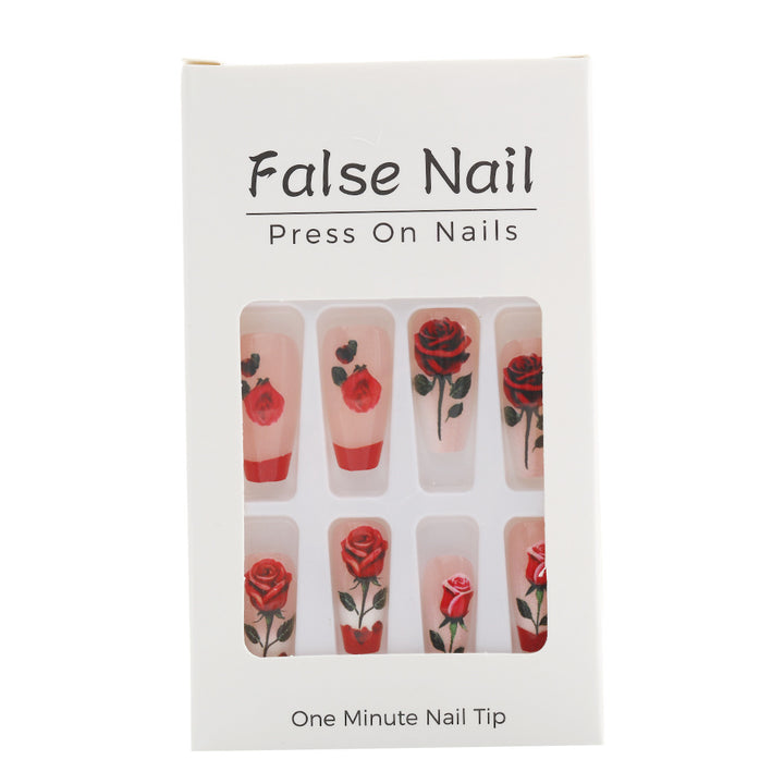 Artificial nails with romantic rose design Kalsten