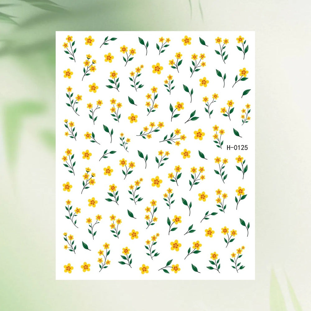 Floral Nail Art Sticker Sheet