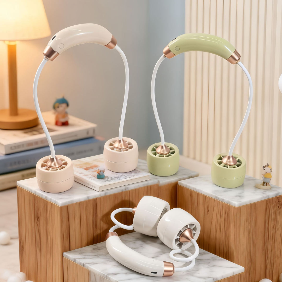 Women's portable neck fan with flexible holder and ergonomic design Kalsten