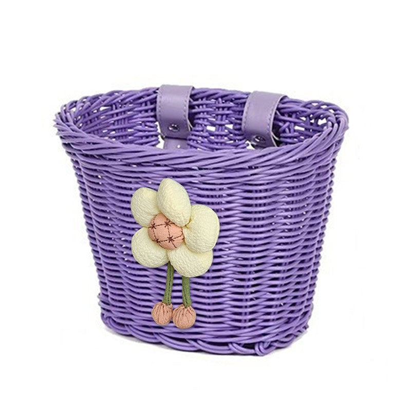 Floral-Embellished Bicycle Basket Kalsten