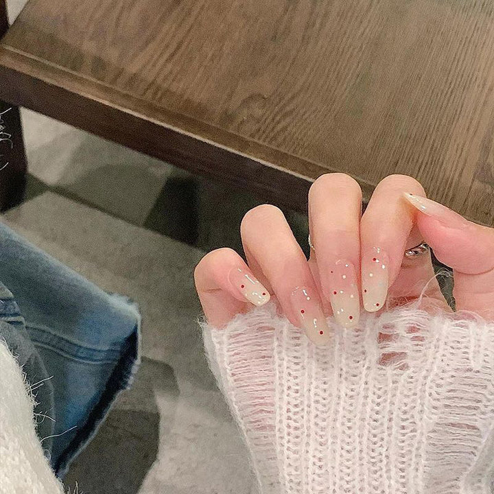 Elegant Gel Press-On Nails with Rhinestone and Glitter Accents Kalsten