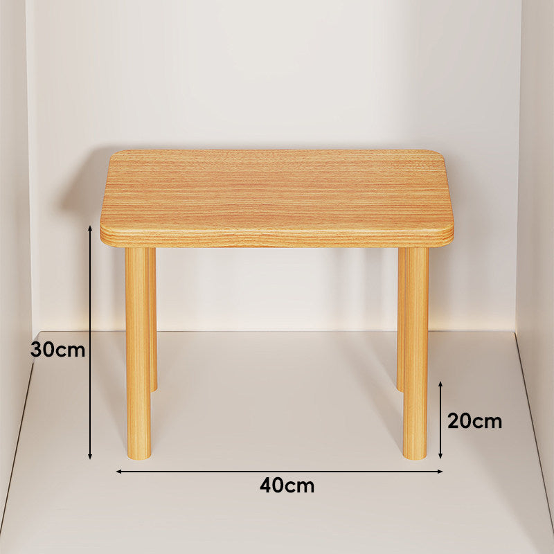 Height-Adjustable Rectangular Wooden Riser Table with Detachable Round Legs