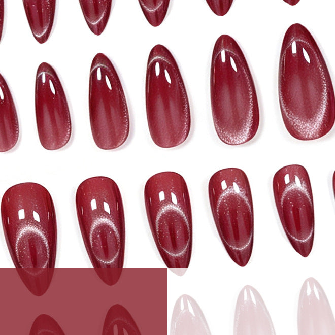 Glossy Almond-Shaped Gel Nail Enhancements Kalsten