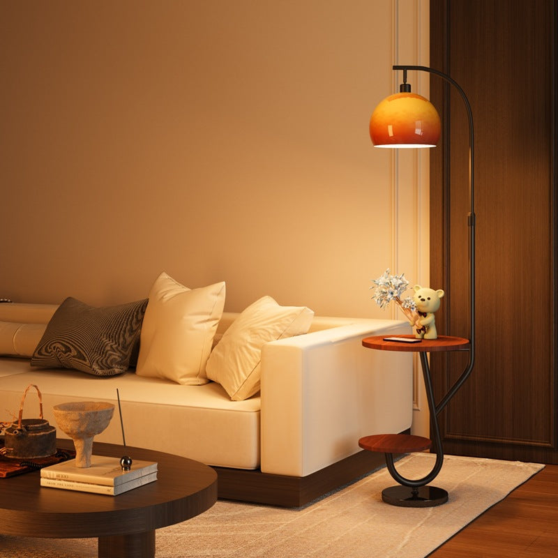 Multi-Functional Artistic Floor Lamp with Integrated Side Table