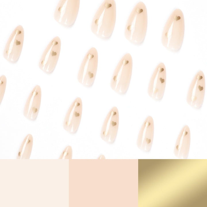 Artful Nail Art with Golden Heart Accents Kalsten