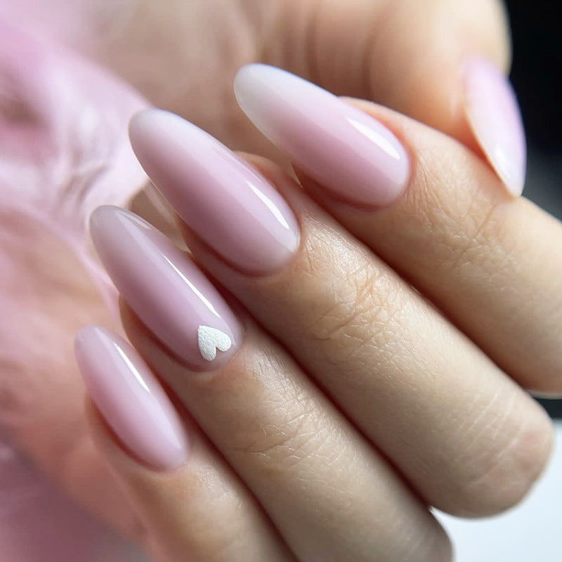 Elegant Press-On Nail Set with Heart Embellishments Kalsten