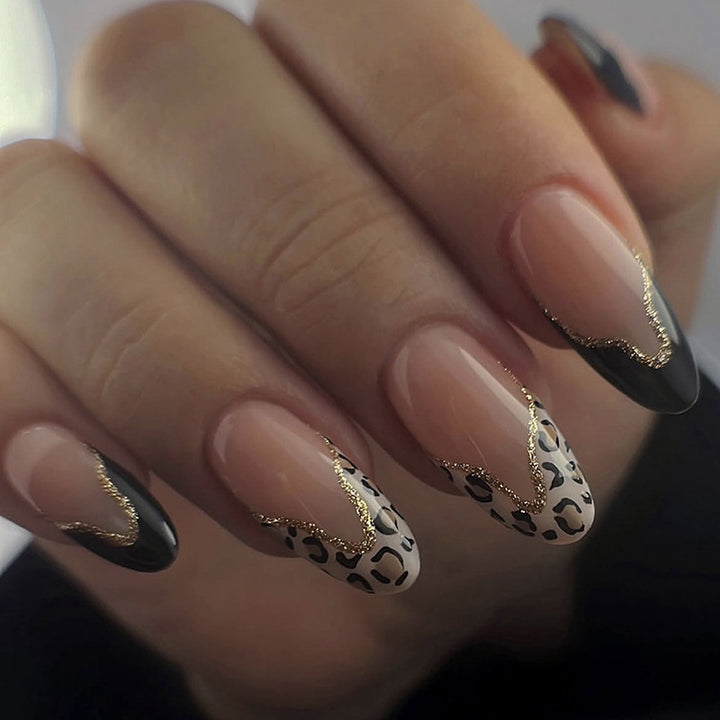 Artificial nail set with glamorous leopard design Kalsten