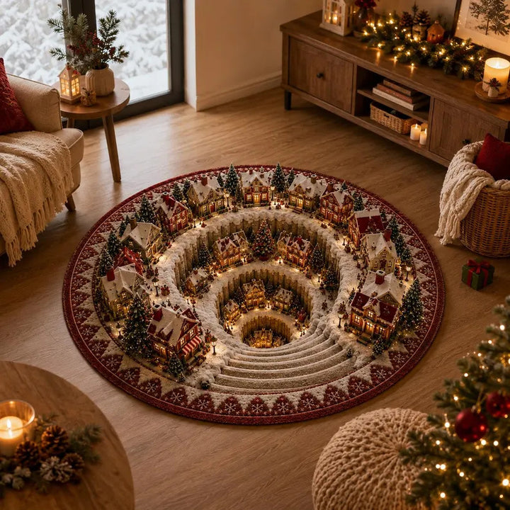 3D Holiday-Themed Round Area Rug