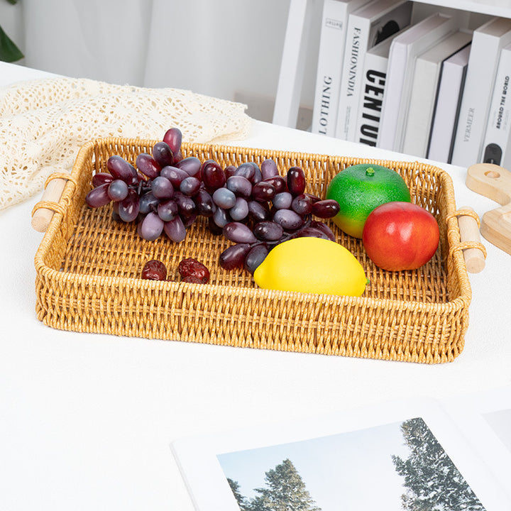 Handwoven Rectangular Serving Tray Kalsten