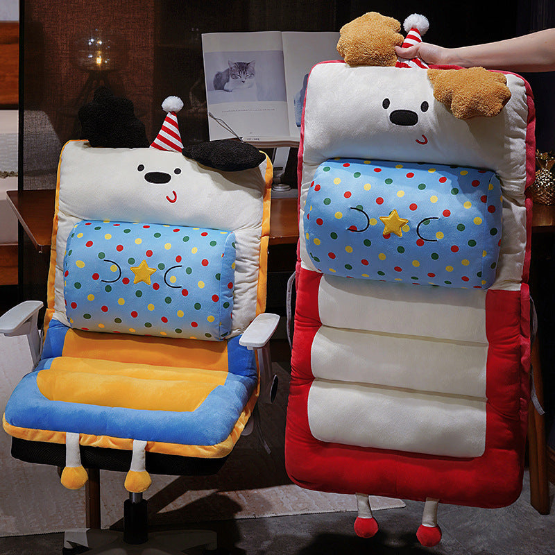 Padded seat cushion with high backrest for children and cute animal design