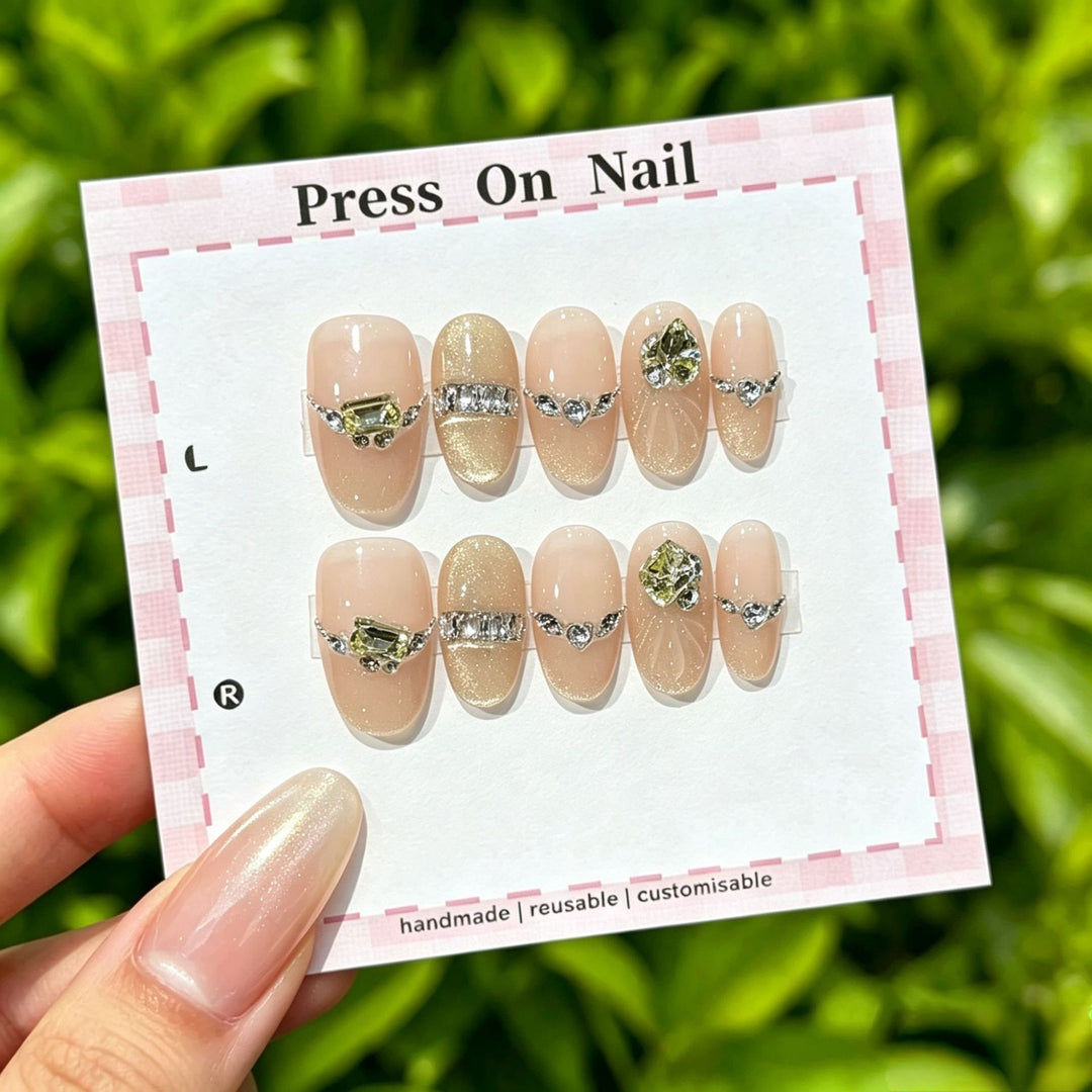 Artistic Press-On Nail Set with Floral and Graphic Designs