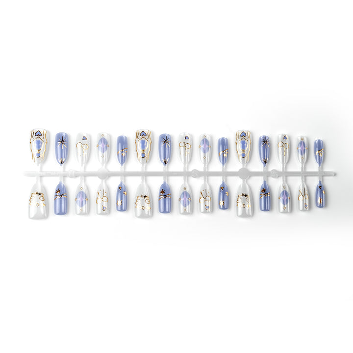 Elegant Glamourous Press-On Nail Art Set