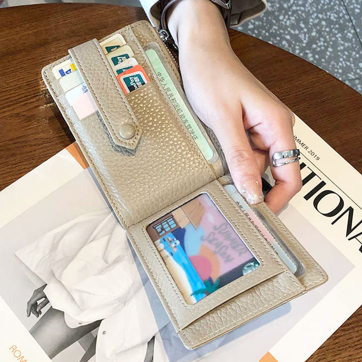 Compact Leather Zippered Card Holder