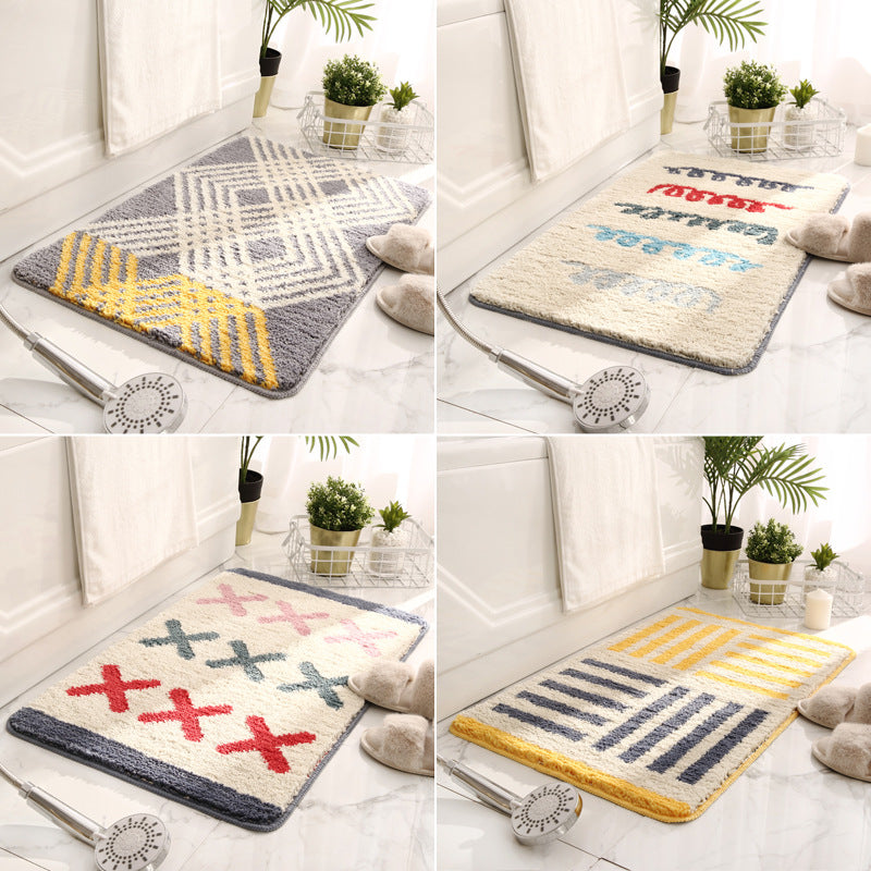 Geometric Plush Bath Mat