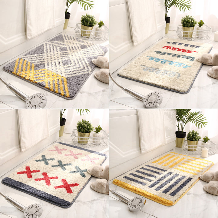 Geometric Plush Bath Mat