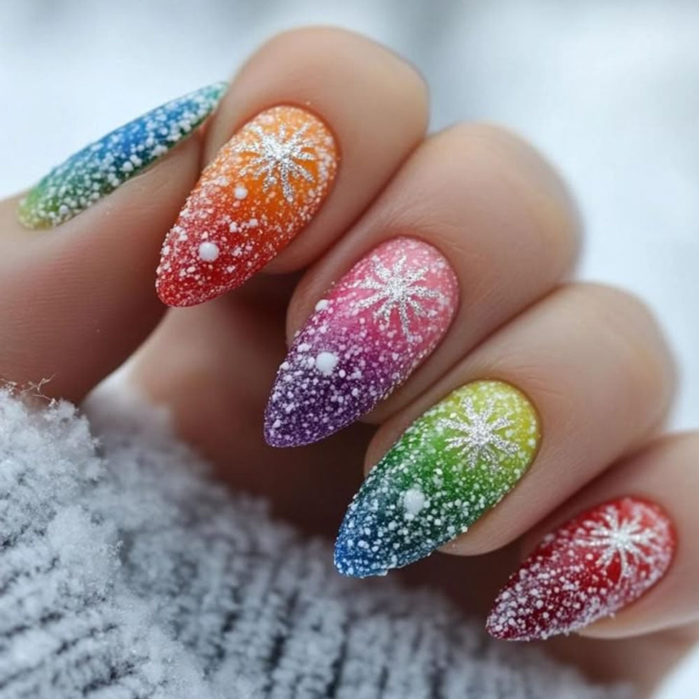 Creative nail art set with winter snowflake look Kalsten