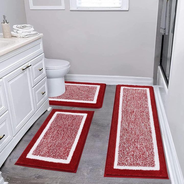 Plush Bathroom Area Mat Set Kalsten