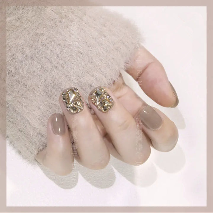 Premium Rhinestone-Embellished Press-On Nail Set