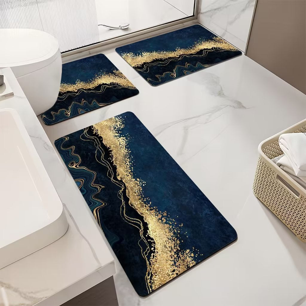 Floral Patterned Bathroom Mat Set Kalsten