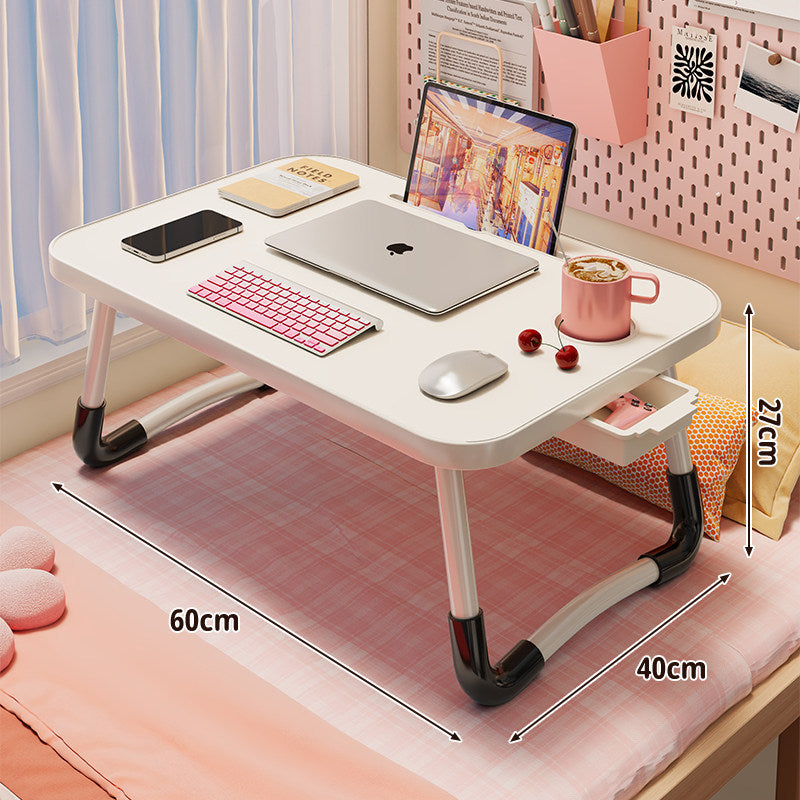 Foldable Portable Bed Laptop Table with Rounded MDF Top and Locking Folding Legs