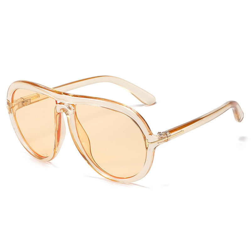 Oversized Fashionable Transparent Pink Sunglasses Kalsten